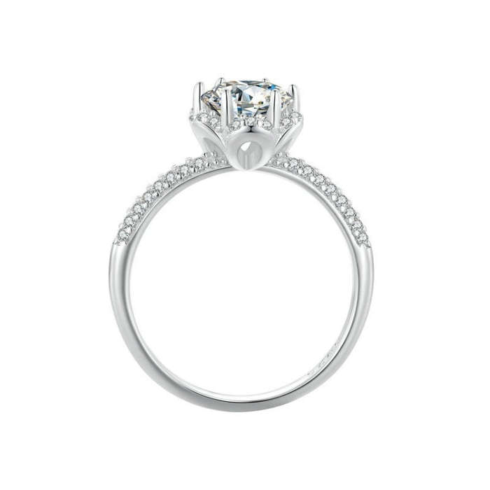 MSR017 Sterling Silver S925  Moissanite Ring(No.6)