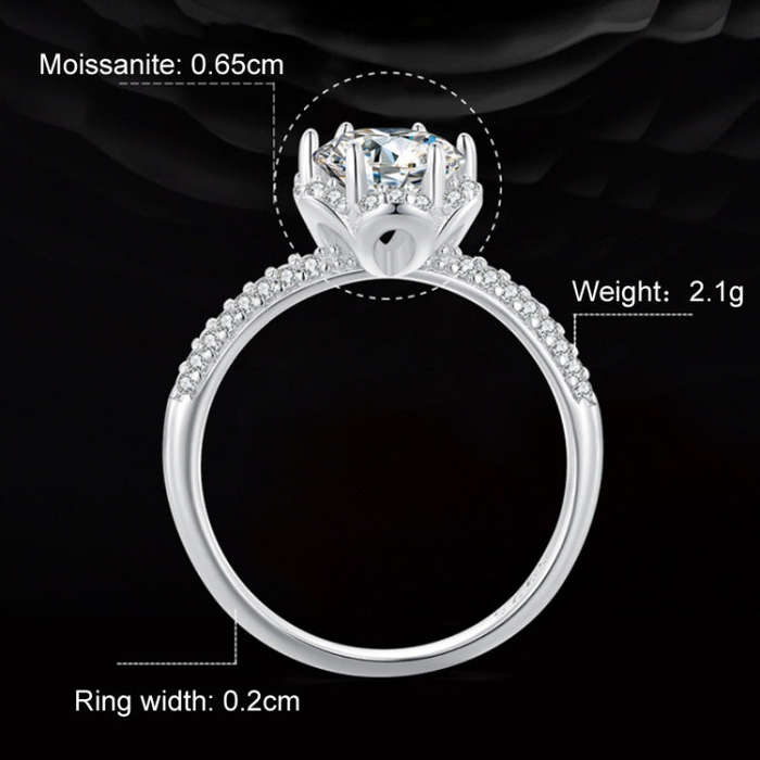 MSR017 Sterling Silver S925  Moissanite Ring(No.7)