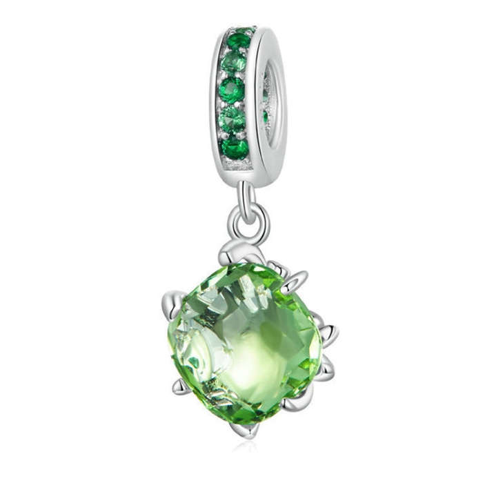 BSC896 S925 Sterling Silver Green Tree Life DIY Pendant Bracelet Accessories