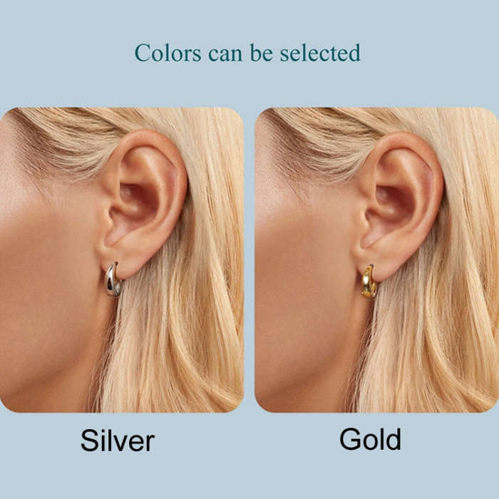 S925 Sterling Silver Electroplated Hoop Earrings