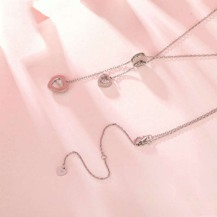 S925 Sterling Silver White Shell Love Y-shaped Valentine Day Necklace(BSN372)