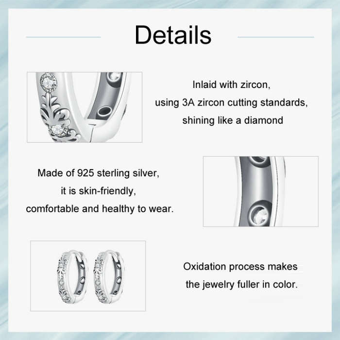 S925 Sterling Silver Retro Pattern Women Earrings(SCE1701)
