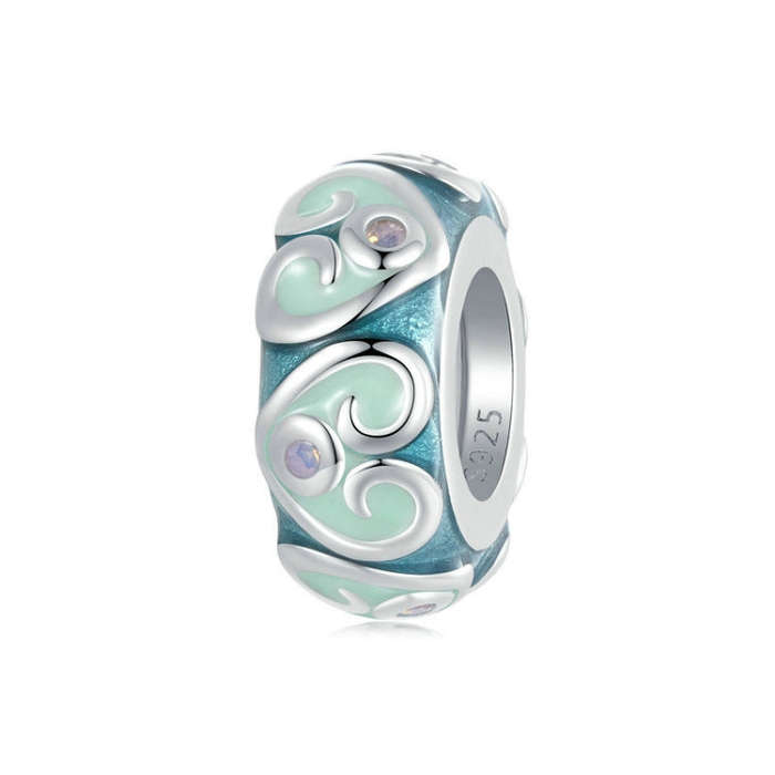 S925 Sterling Silver Easter Colorful Retro Silicone DIY Beads(BSC999)