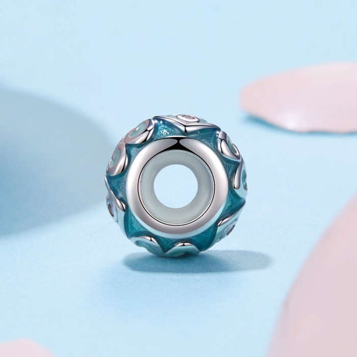 S925 Sterling Silver Easter Colorful Retro Silicone DIY Beads(BSC999)