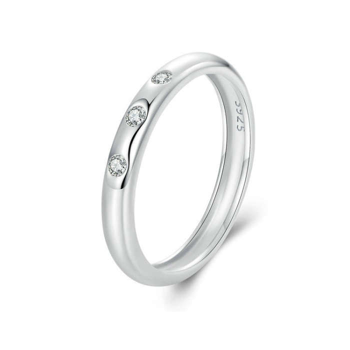 S925 Platinum-plated Sterling Silver Moissanite Ring(No.7)