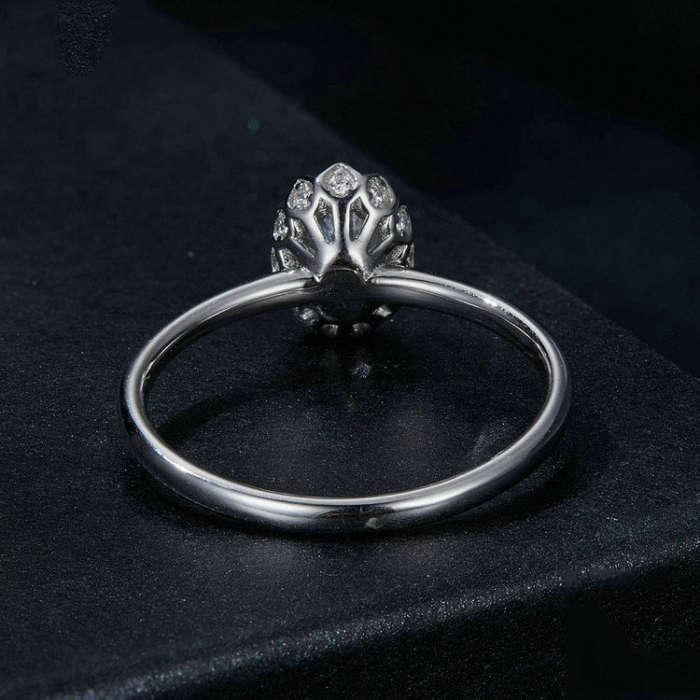 S925 Sterling Silver Plated With White Gold 1 Carat Moissanite Ring(No.8)