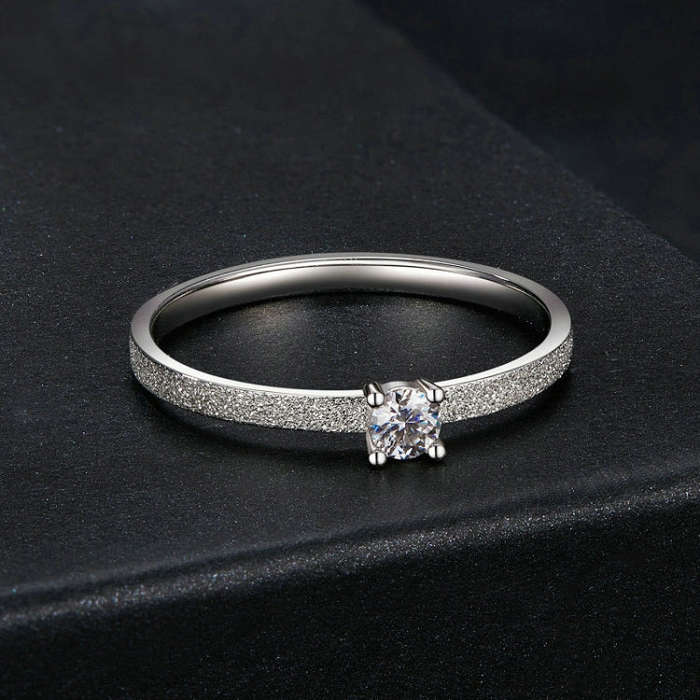 MSR058 S925 Sterling Silver Mossian Stone Ring Platinum Plating Ring(6)