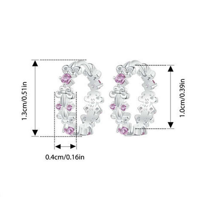 S925 Sterling Silver Platinum-plated Iris Earrings(BSE1046)