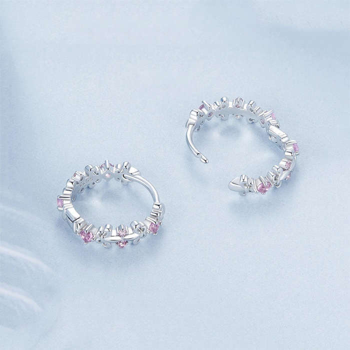 S925 Sterling Silver Platinum-plated Iris Earrings(BSE1046)