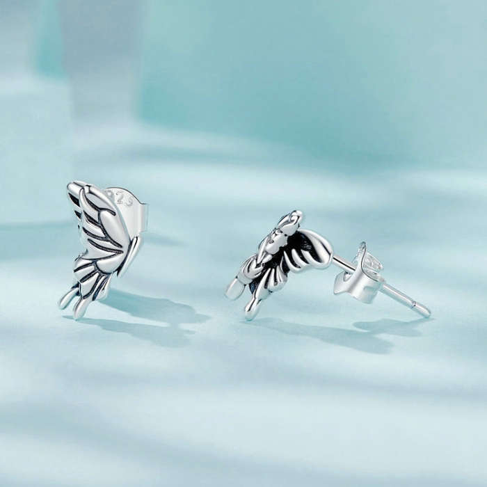 S925 Sterling Silver Three-dimensional Butterfly Earrings(SCE1762)