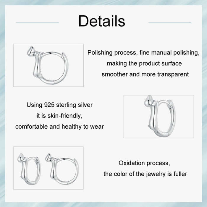 S925 Sterling Silver Dachshund Animal Earrings(SCE1765)