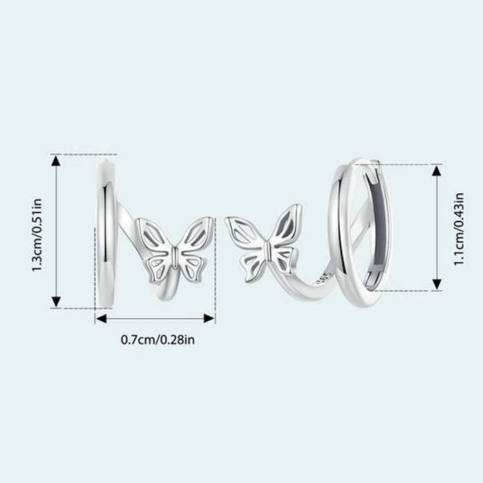 S925 Sterling Silver Oxidized Butterfly Earrings(SCE1766)