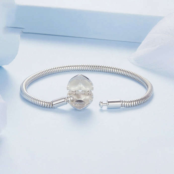 S925 Sterling Silver Star Heart DIY Basic Bracelet(17CM)