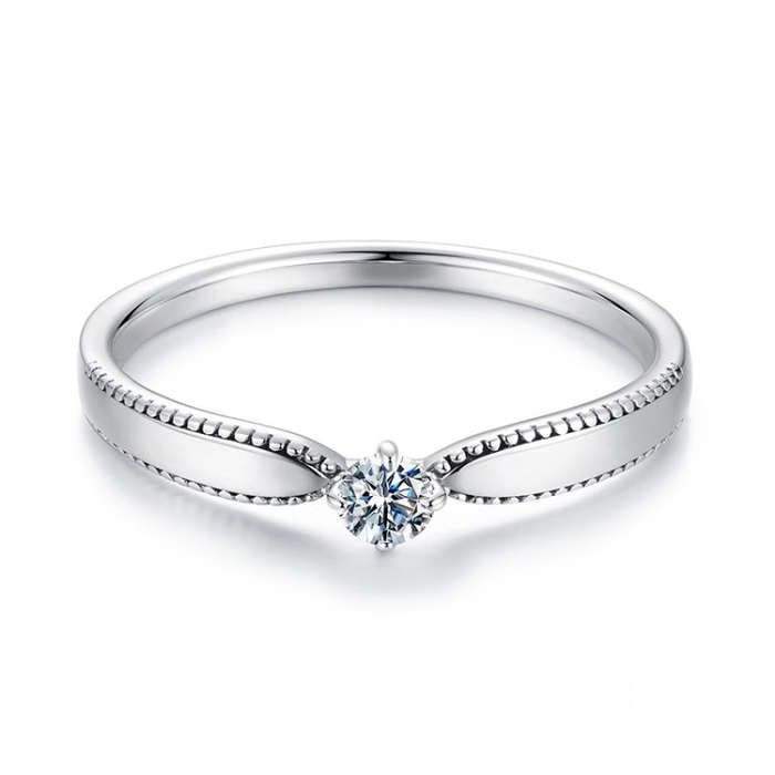 MSR062 S925 Sterling Silver Platinum-plated Shining Moissanite Ring(7)