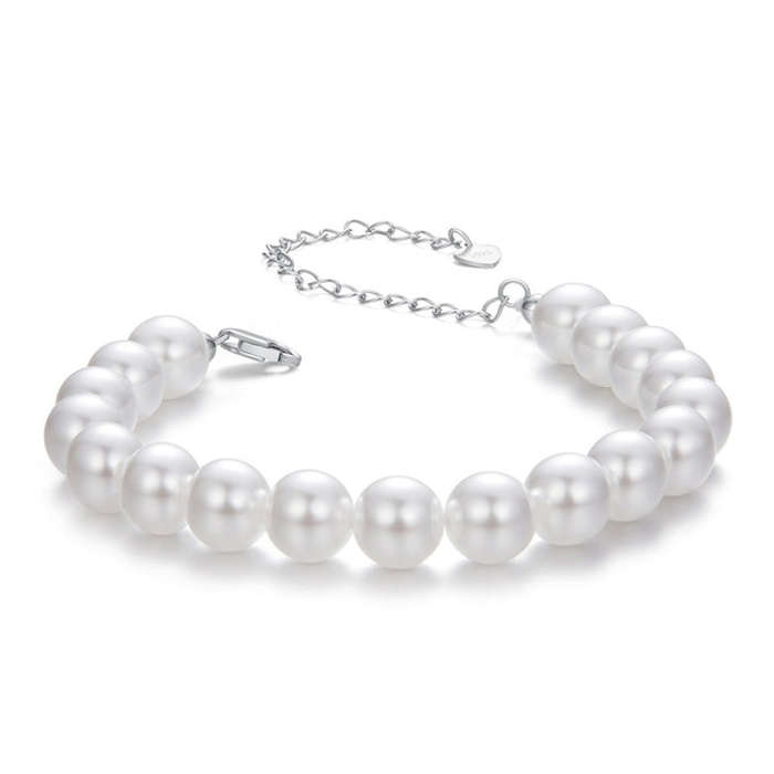 S925 Sterling Silver Elegant Pearl Bracelet(8mm)