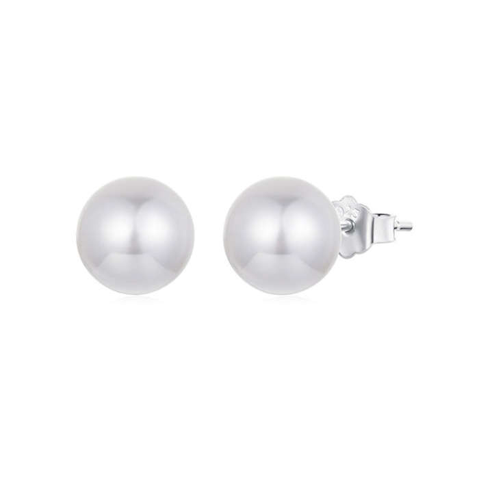 S925 Sterling Silver Elegant Seashell Earrings(8mm)