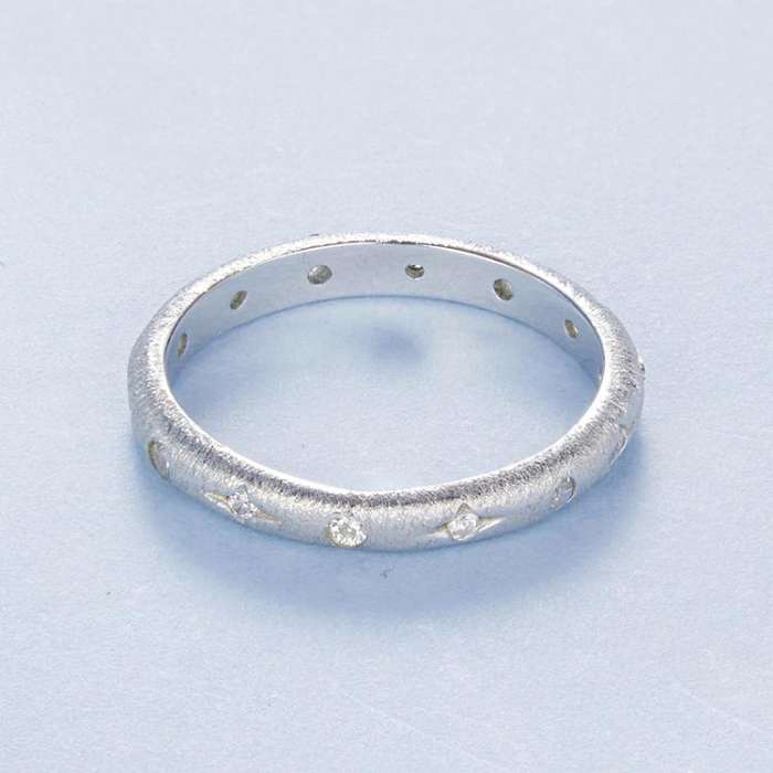 S925 Sterling Silver Shining Star Platinum Plated Ring(No.7)