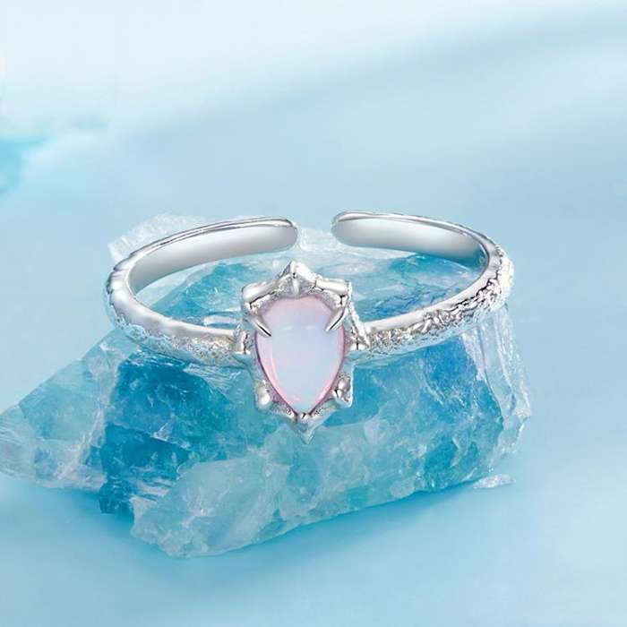 S925 Sterling Silver Fantasy Aurora Opal Adjustable Ring(BSR625-E)