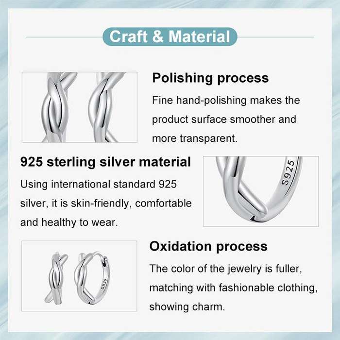 S925 Sterling Silver Oxidized Twist Knot Earrings Twisted Rope Earrings(SCE1837)
