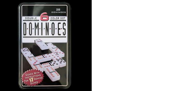 Double Six Dominoes in Tin