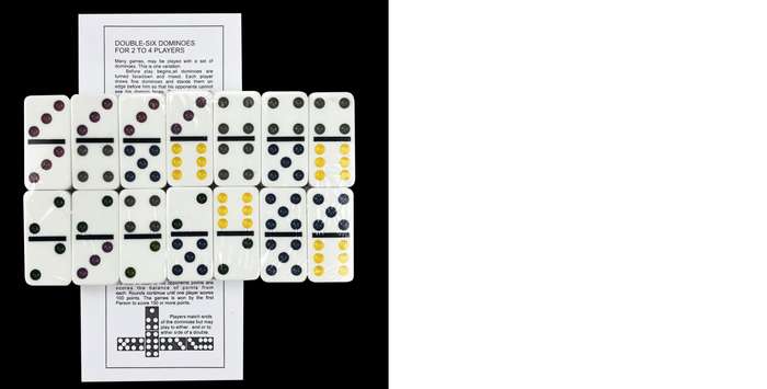 Double Six Dominoes in Tin