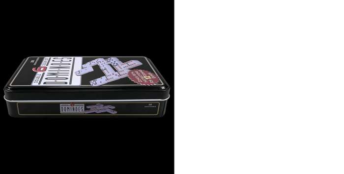 Double Six Dominoes in Tin
