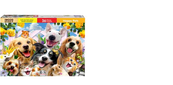 Happy Pets Wooden Jigsaw Puzzle 36Pcs