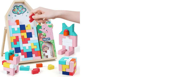 Multifunctional 3D Tetris Wooden Board