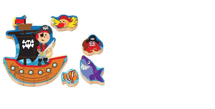 Pirate Wooden Chunky Puzzle 12 Pcs