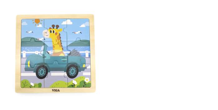 Viga Car Wooden Puzzle 9 Pcs
