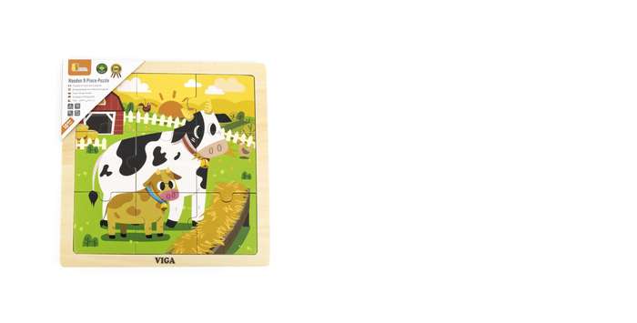 Viga Cow Wooden Puzzle 9 Pcs