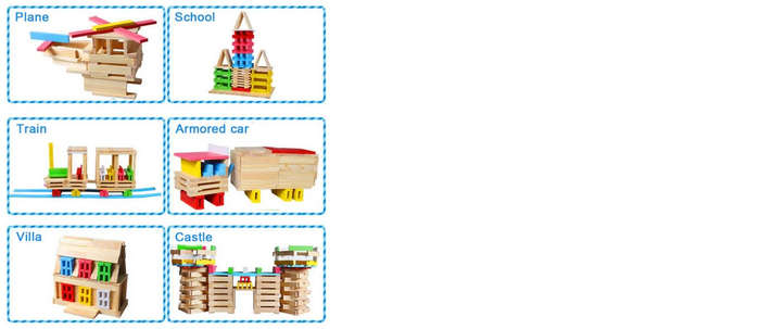 Wooden Model Building Blocks (150 pcs)