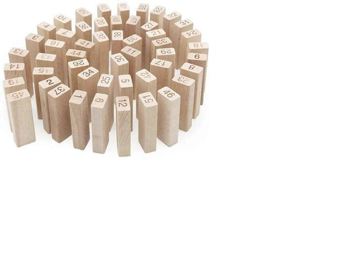 Wooden Stacking Tumbling Tower Game  54 Numbered Blocks