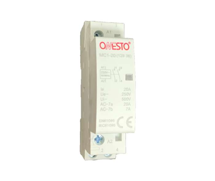 ONESTO 12936 2 POLE 20A 2NO 230V 18MM MODULAR CONTACTOR