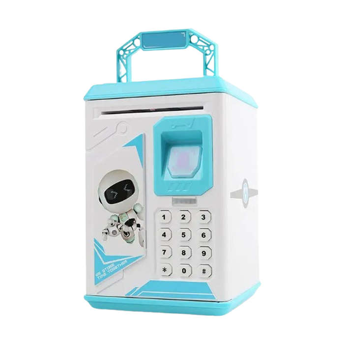 Kids ATM Finger Regoniction Piggy Bank DC-8 Blue