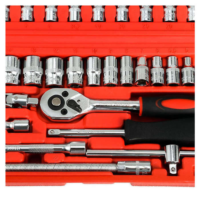 Auto 46 Piece Drive Socket Ratchet Wrench Set XF21