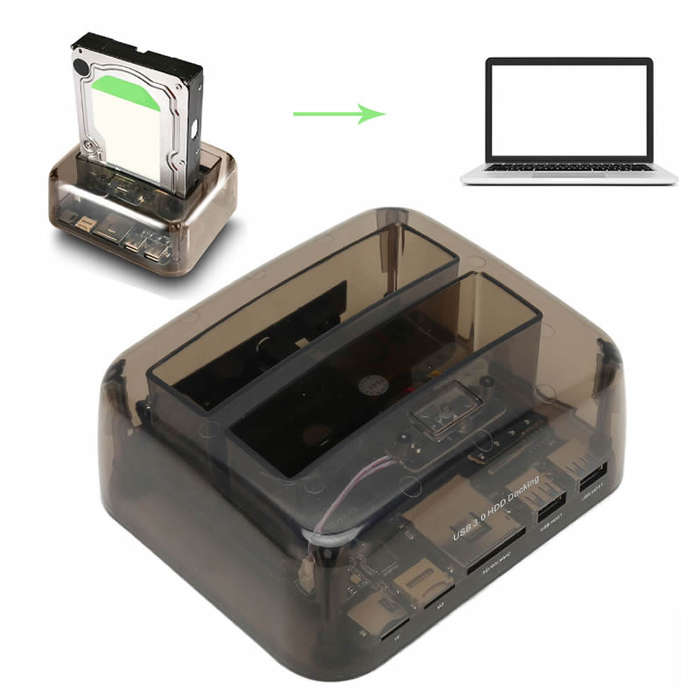 Portable Dual Multi Function HDD Docking Station Q-YP805