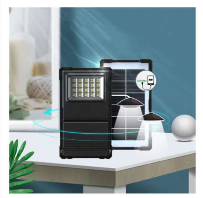 30W Solar Light 3000mah Battery 6V 3.8W Solar Panel With 2 LED Lights OP014