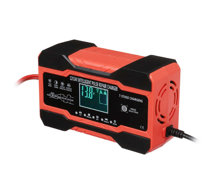 12V 10A-24V 5A Touch Screen Smart Car Battery Charger Q-DP1210 Red