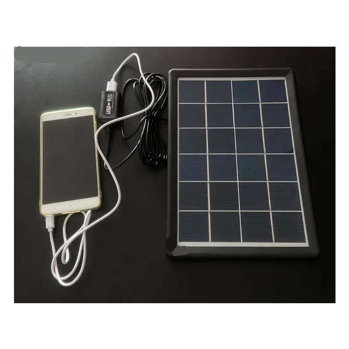 6 in 1 Solar Powered 8'' Fan with LED Lamp GD-8028