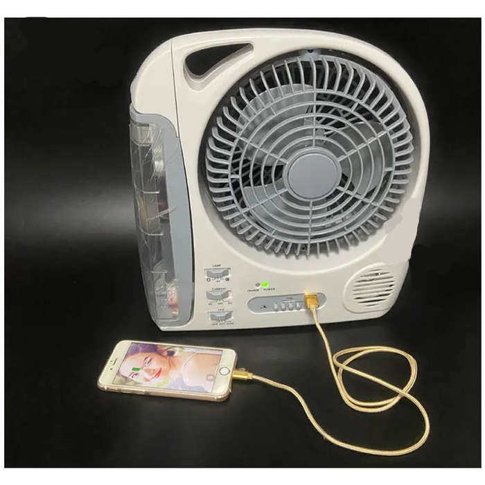 6 in 1 Solar Powered 8'' Fan with LED Lamp GD-8028