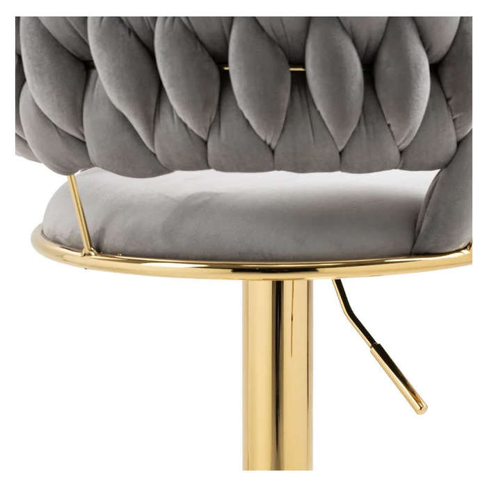 Set of 2 Velvet Swivel Luxury Bar Stool - HZ882 GREY