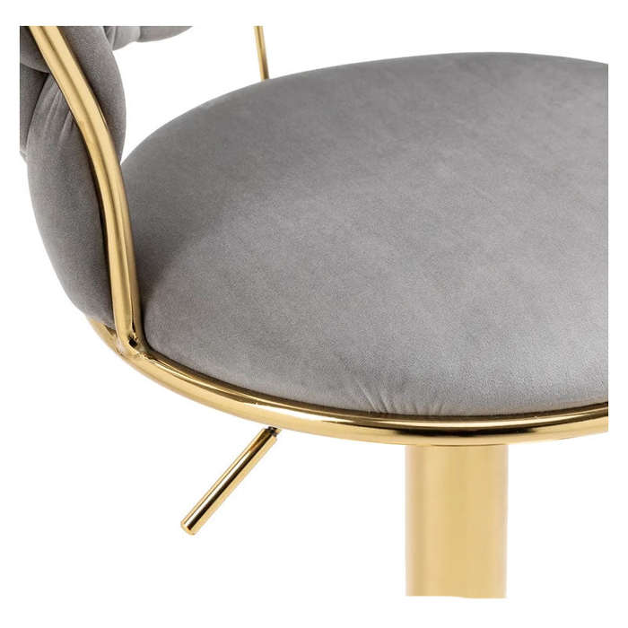 Set of 2 Velvet Swivel Luxury Bar Stool - HZ882 GREY