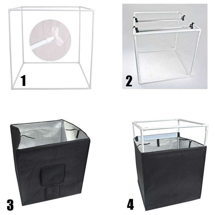 80cm LED Studio Photo Box with LED Lights and 3 Backdrops