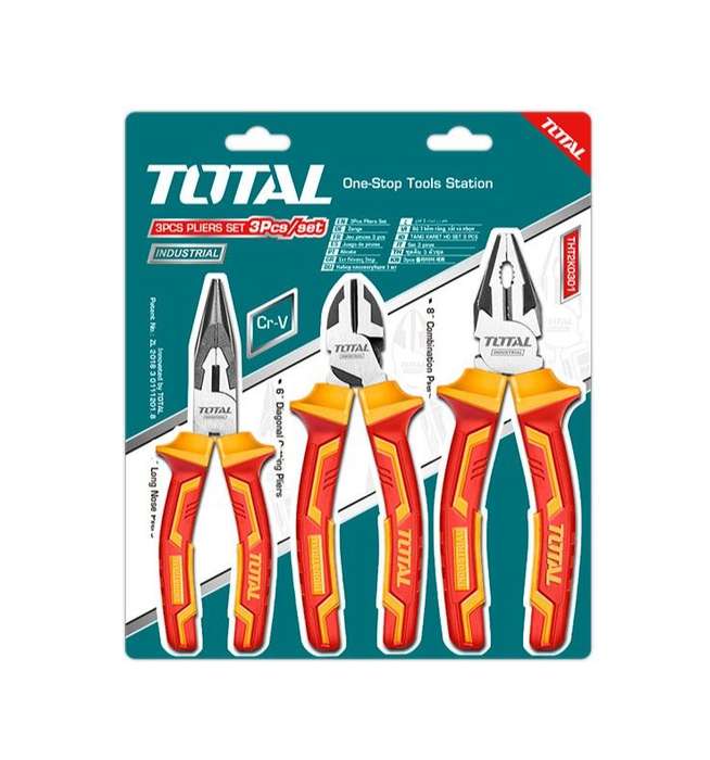 Total Pliers Set Heavy-Duty Insulated  - 3pcs