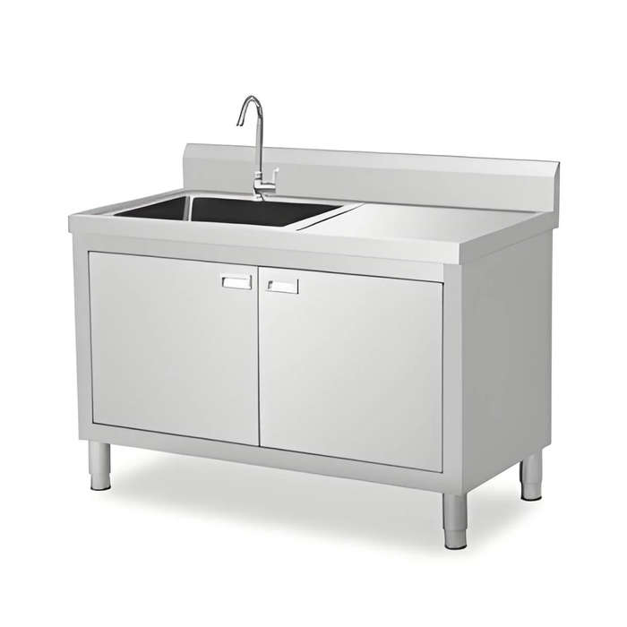Single Bowl Sink Cabinet - 1700mm x 700mm x 900mmH -  RHS WORK AREA