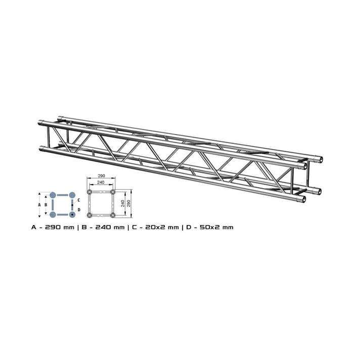 Alustage W.AL34100 Quad 290 1m Truss