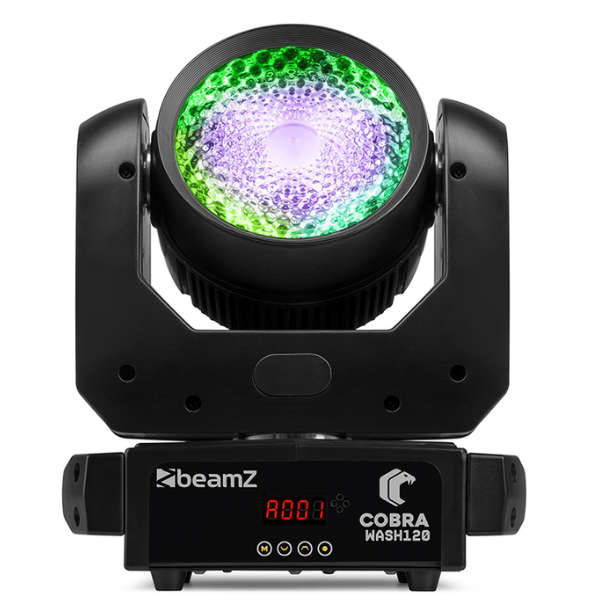 BEAMZ COBRAWASH120 LED MOVING HEAD WASH IP20 1x 100W WITH RING RGBW