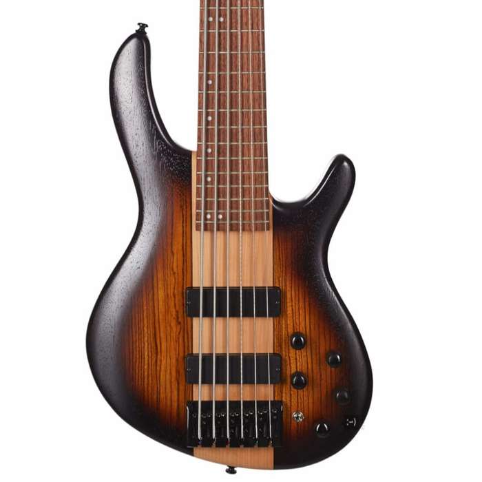 Cort C6 Plus ZBMH 6-String Bass Guitar w/ Markbass Pre  Open Pore Tobacco Burst