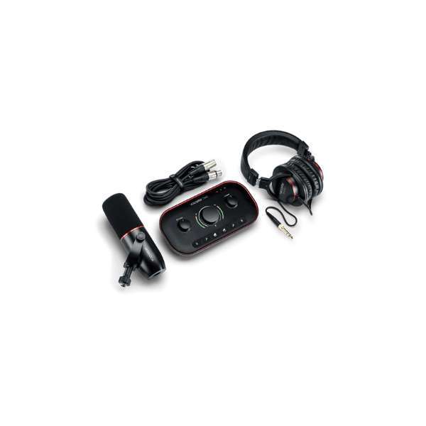 FOCUSRITE Vocaster Two Studio USB-C Podcasting Audio Interface Bundle